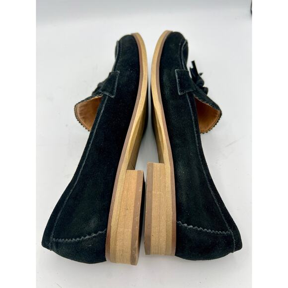 Franco Sarto Suede Loafer Womens 8.5 Black Tassel Dark Academia Preppy Corpcore - Picture 9 of 10